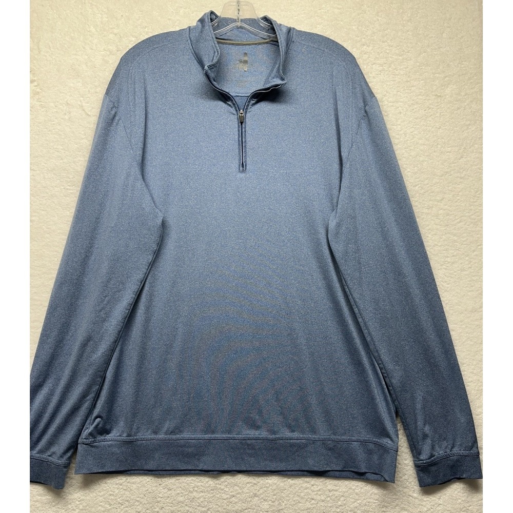 Johnnie O Mens Size XL Blue Long Sleeve Sully 1/4 Zip Athletic Shirt (K1)
